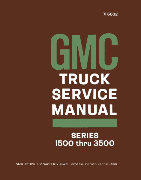 1968 GMC 1500-3500 Series Truck Shop Service Repair Manual