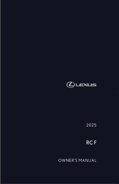 2025 Lexus RC F Owner's Manual