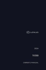 2024 Lexus TX 350 Owner's Manual