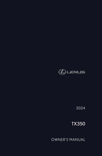 2024 Lexus TX 350 Owner's Manual