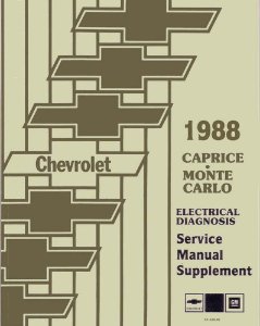 1988 Chevrolet Caprice, Monte Carlo  Electrical Troubleshooting, ETM Wiring Diagrams Manual