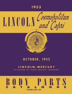 1953 Lincoln Capri, Cosmopolitan Parts Book