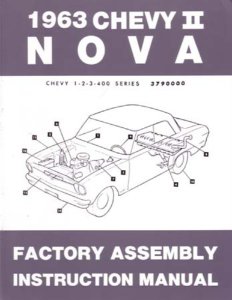 1963 Chevrolet Chevy ll Nova Assembly Manual Book Rebuild Instructions Drawings