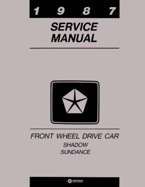 1987 Dodge Shadow, Sundance Factory Shop Service Manual