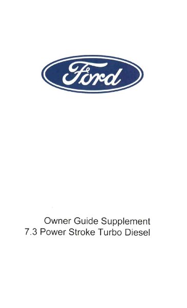 2001–2002 Ford 7.3L Power Stroke Turbo Diesel Owner's Manual
