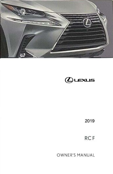 2019 Lexus RC F Owner's Manual