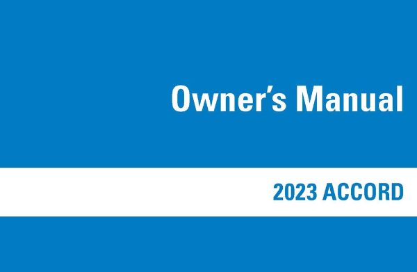 2023 Honda Accord Sedan Owners Manual User Guide
