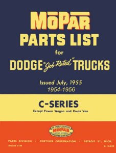 1954–1956 Dodge Truck All Models Parts Book