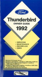 1992 Ford Thunderbird Owner's Manual