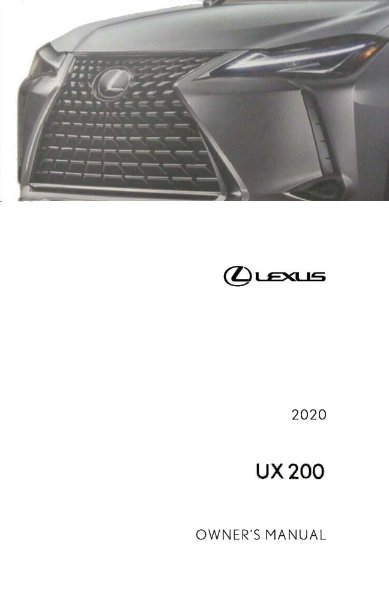 2020 Lexus UX 200 Owner's Manual