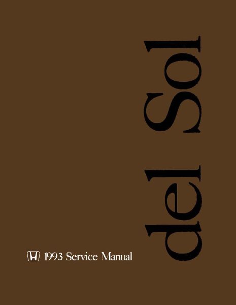 1993 Honda Civic Del Sol Factory Shop Service Manual