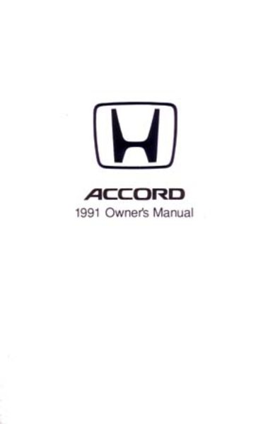 1991 Honda Accord Owner's Manual