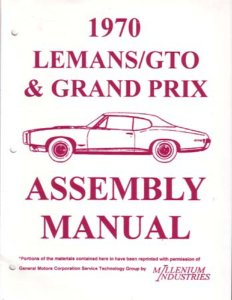 1970 Pontiac Grand Prix Lemans Gto Assembly Manual Rebuild Instructions Book