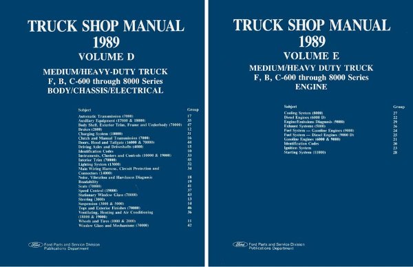 1989 Ford Medium, Heavy Duty Truck Factory Shop Service Manual