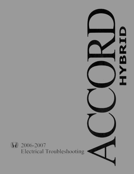2006–2007 Honda Accord Hybrid Factory Shop Service Manual