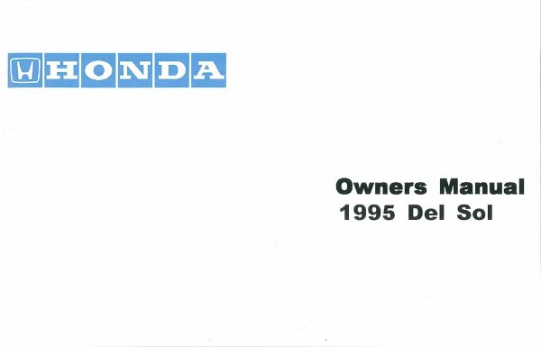 1995 Honda Civic Del Sol Owner's Manual
