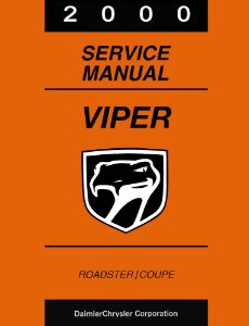 2000 Dodge Viper Factory Shop Service Manual
