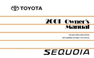 2001 Toyota SEQUOIA Owner's Manual