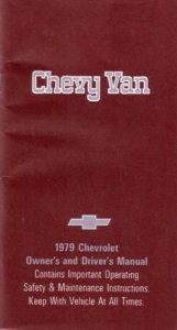 1979 Chevrolet G10, G20, G30 Owner's Manual