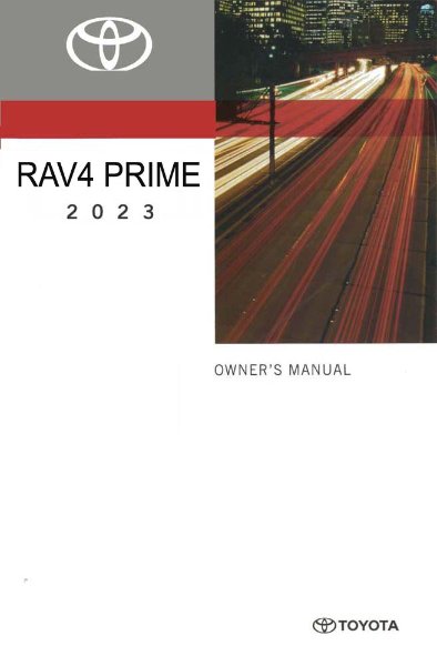 2023 Toyota RAV4 PRIME Owner's Manual