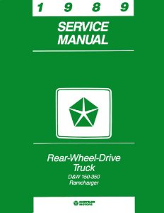 1989 Dodge Truck Ramcharger Factory Shop Service Manual