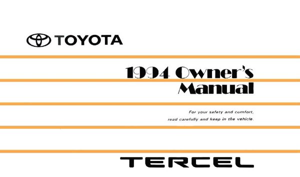 1994 Toyota Tercel Owner's Manual