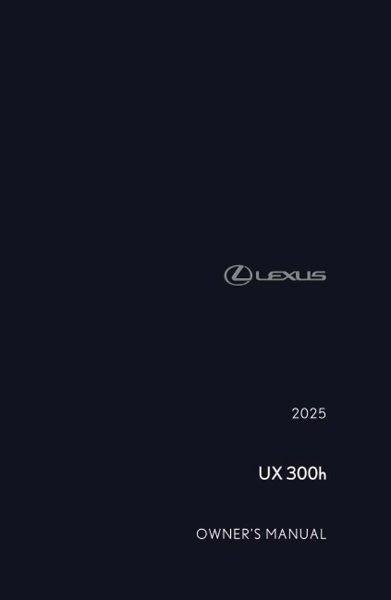 2025 Lexus UX 300h Owner's Manual