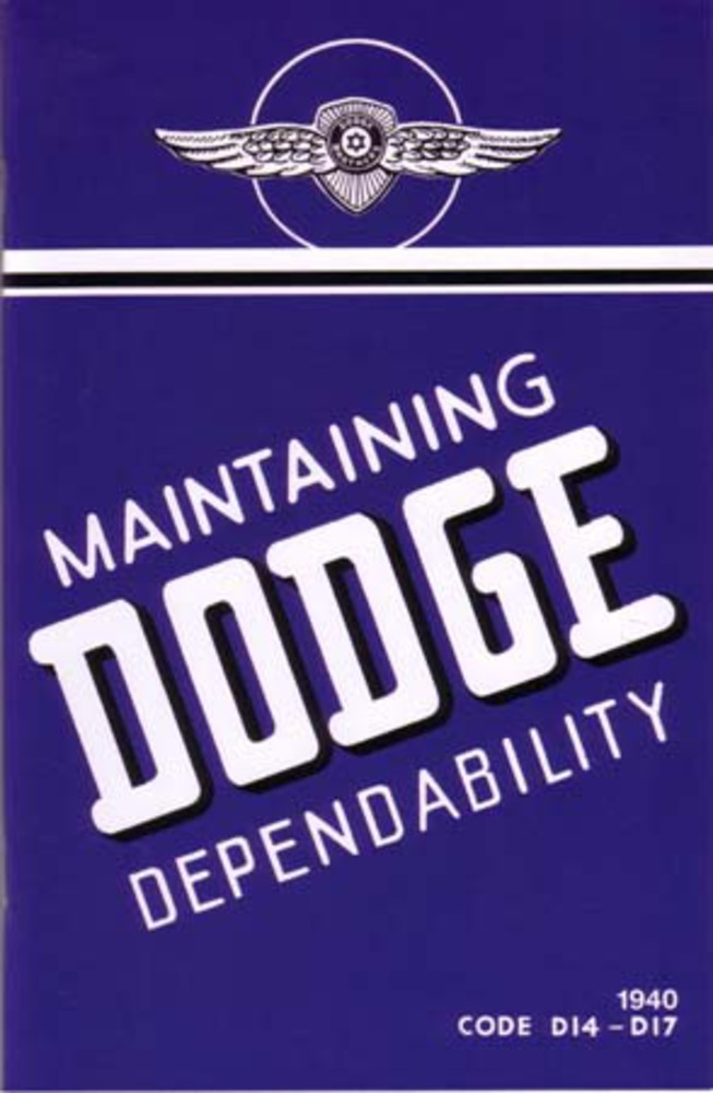 1940 Dodge Car Owners Manual User Guide