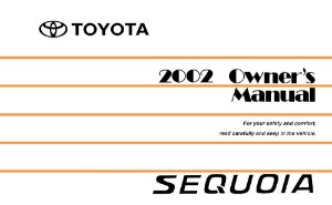 2002 Toyota SEQUOIA Owner's Manual