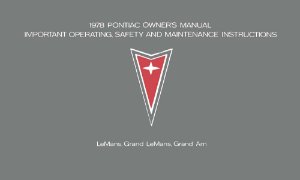 1978 Pontiac Grand Am, LeMans, Grand LeMans Owner's Manual
