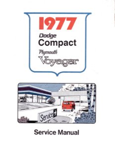 1977 Dodge Van, Voyager Factory Shop Service Manual