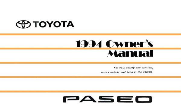1994 Toyota Paseo Owner's Manual