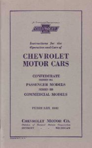 1932 Chevrolet BA & BB Series Owner's Manual