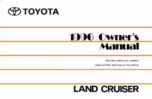 1996 Toyota Land Cruiser Owner's Manual