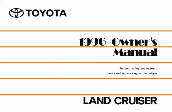 1996 Toyota Land Cruiser Owner's Manual