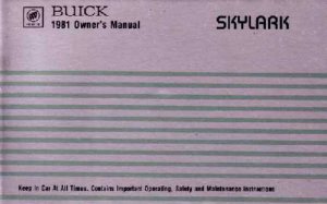 1981 Buick Skylark Owner's Manual