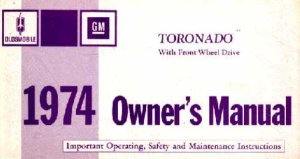 1974 Oldsmobile Toronado Owner's Manual