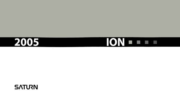 2005 Saturn ION Owner's Manual