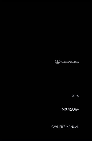 2026 Lexus NX 450+ Owner's Manual