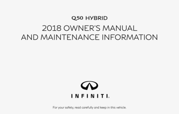 2018 Infiniti Q50 Hybrid Owner's Manual
