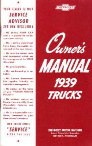 1939 Chevrolet Truck All Models Owner's Manual