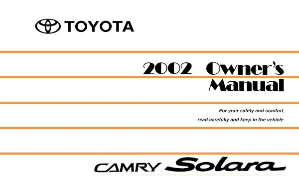 2002 Toyota SOLARA Owner's Manual