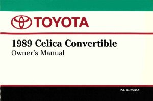 1989 Toyota Celica Convertible Owner's Manual