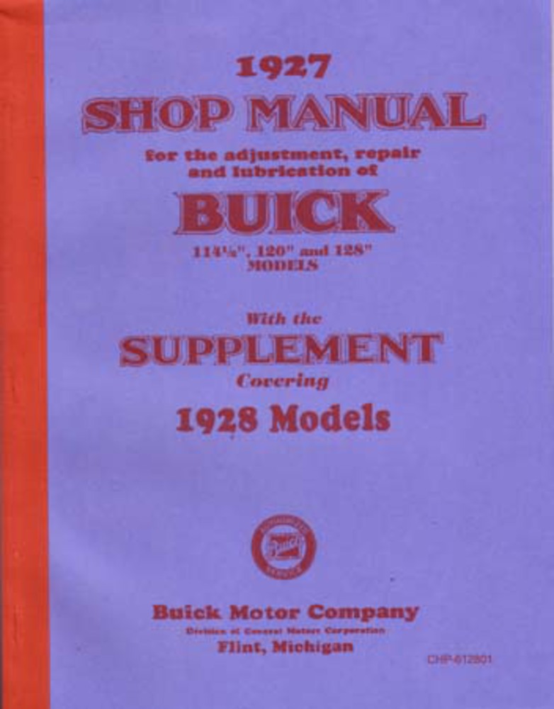 1927 1928 Buick Standard Six Shop Service Repair Manual Book Engine Electrical