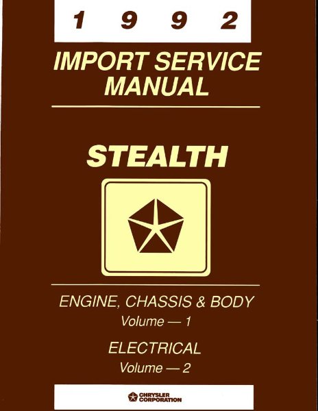 1992 Dodge Stealth Factory Shop Service Manual