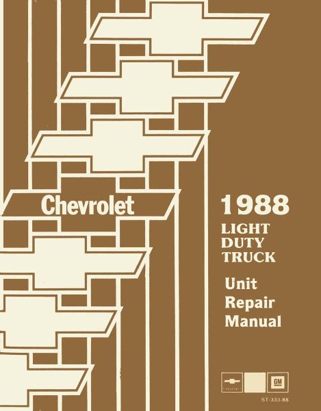 1988 Chevrolet C10, C20, C30, K10, K20, K30 Light Duty R, V, P, RV