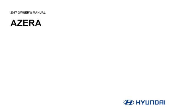 2017 Hyundai Azera Owner's Manual