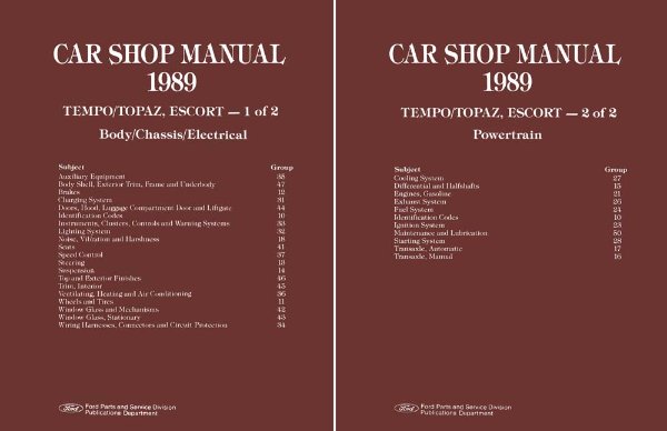 1989 Ford Escort, Tempo, Topaz Factory Shop Service Manual