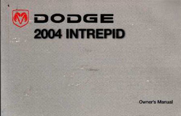 2004 Dodge Intrepid Owner's Manual