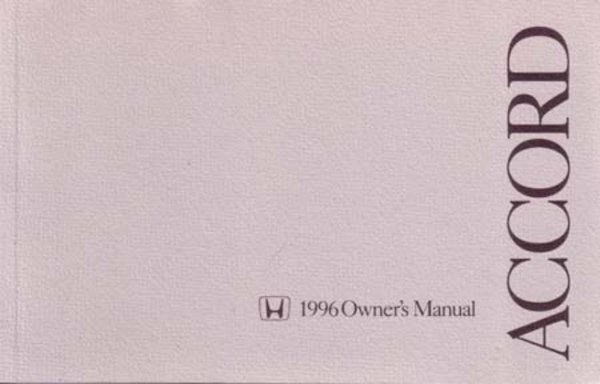 1996 Honda Accord Sedan Owner's Manual